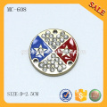 MC608 Round shape fashion crystal clothing tag metal